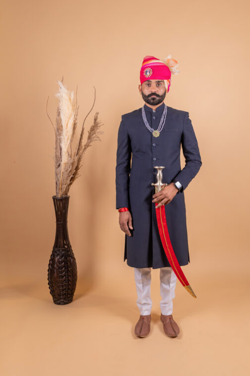 Black Achkan for Men