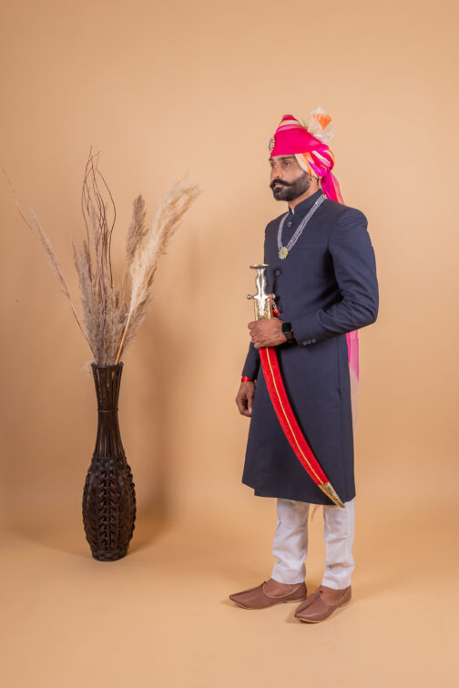 Black Achkan for Men - Image 2