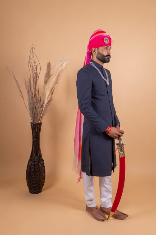 Black Achkan for Men - Image 3