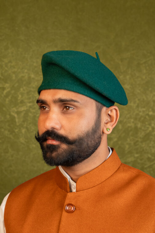 Beret Cap in Green - Image 3