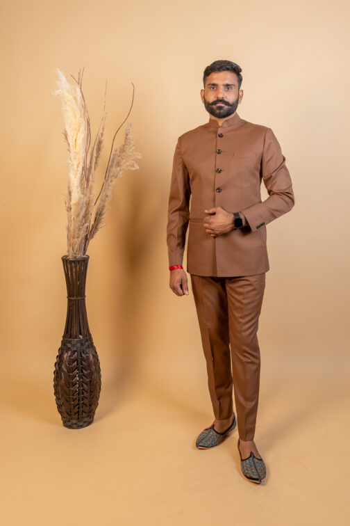 Jodhpuri Bandhgala in Brown