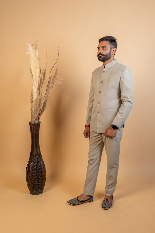 Jodhpuri Bandhgala in Ivory - Image 3
