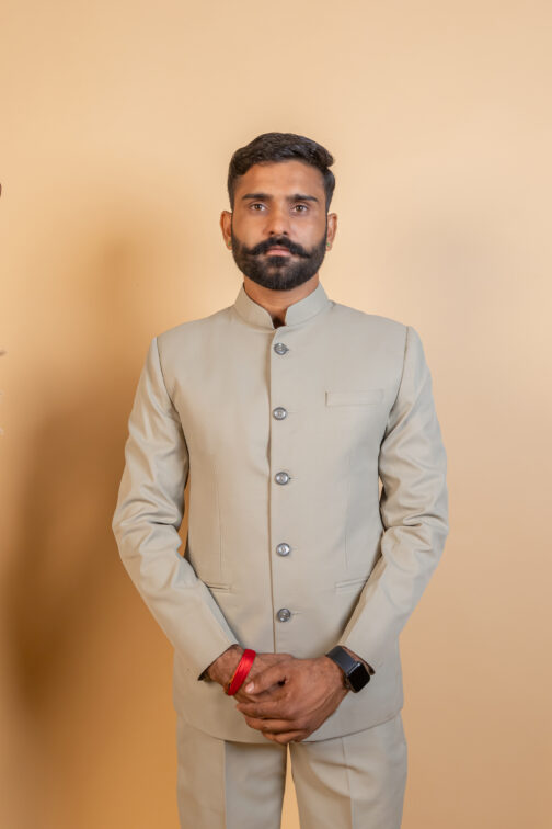 Jodhpuri Bandhgala in Ivory - Image 4