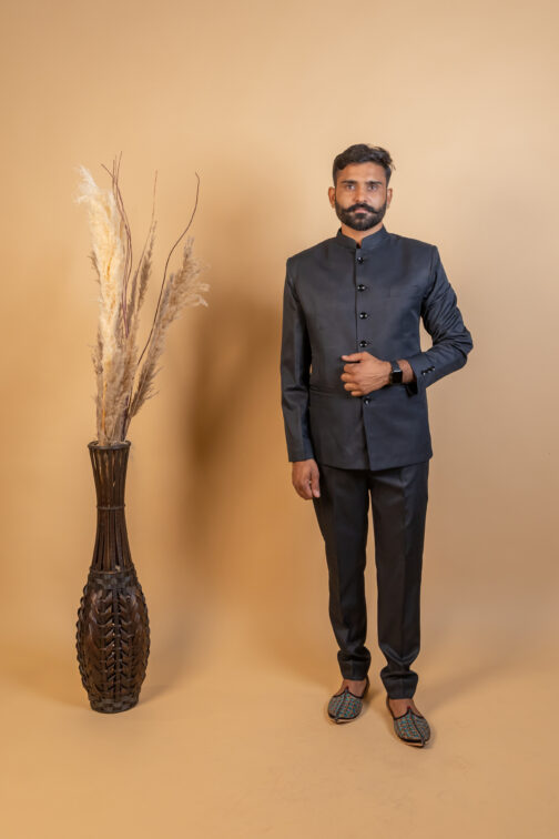 Royal Jodhpuri Bandhgala in Black