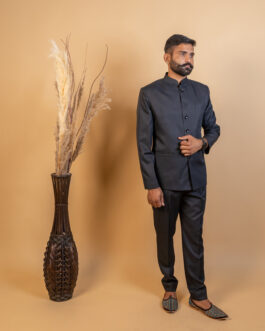 Royal Jodhpuri Bandhgala in Black